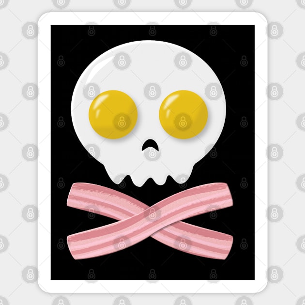 Jolly Roger Breakfast Sticker by JAC3D